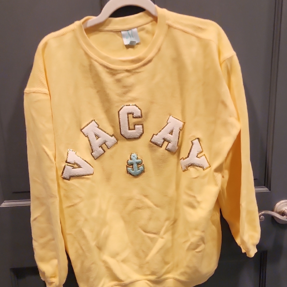 Yellow Vacay Corded Sweatshirt